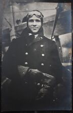 WWI UK RNAS RAF airforce pilot 'Mareford' +/- 'pose photo postcard RPPC picture