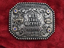 Bronc Riding RODEO☆Miles City MT.☆1999☆X~Treme☆CHAMPION TROPHY BUCKLE☆Rare☆T59 picture
