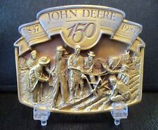 John Deere Belt Buckle 150th Sesquicentennial Birthday Plow Demo 1987 Lee Wayne picture