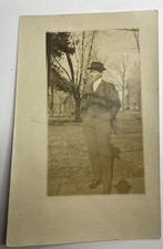 Rppc 1918 man is wearing a three-piece suit, a bowtie, and a bowler Hat Postcard picture