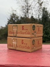 2 RARE SEALED NOS 1950s Cases OF 12 Coca Cola 6oz Fountain Glasses Libbey picture