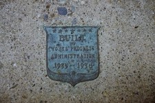 c1970's 35mm Slide, WPA Plaque Works Progress Administration Historic New Deal picture