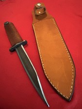 CUSTOM MILITARY KNIFE-NEW MAHOGANY GRIP-M5 STEEL GUARD-NEW SHEATH-6.75” BLADE picture
