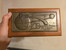 Vintage 1917-1956 Monsanto Commemorative Wooden Box 100,000,000 Lb of Aspirin  picture