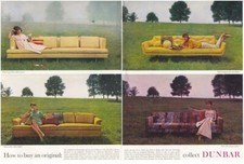 1962 Dunbar PRINT AD Features: The Long View, Noble, Sculptured & Classic Sofas picture