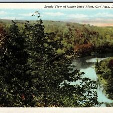 c1940s Decorah, IA Scenic Nature Upper Iowa River Rosenthal Teich Linen PC A250 picture