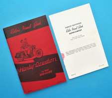 Antique Vintage 1958-1959 Harley Riders Hand Book FL FLH Duo Glide Owners Manual picture