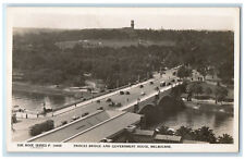 c1940's Princes Bridge Government House Melbourne Australia RPPC Photo Postcard picture