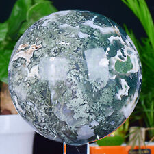 16.97LB Natural Moss Agate Sphere Ball Crystal Healing Reiki Gem picture