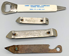 Vintage Bottle Opener Lot 4 Pabst Budweiser Gibbs Quick & Easy Church Key picture