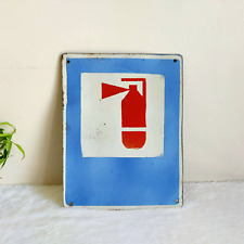 1940s Vintage Fire extinguisher Advertising Blue White Enamel Sign Board EB128 picture