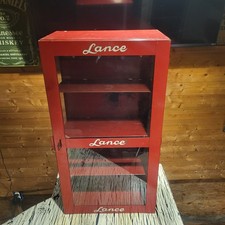 VINTAGE LANCE CANDY GLASS METAL STORE DISPLAY CABINET CASE ADVERTISING SIGN picture