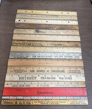Lot 15 USA Vintage School Advertising Wooden Rulers Mass, NJ, MD, PA picture