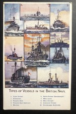 Mint England Tuck's Picture Postcard Types Of Vessels In British Navy picture
