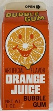 Vintage 1980’s TOPPS ORANGE JUICE BUBBLE GUM  Sealed  NOS picture
