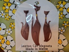 Sexton Cats Magnets - Teak Wood - Mid-Century Modern MCM Atomic Retro Inspired picture