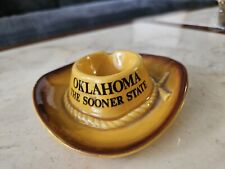 Vintage Oklahoma The Sooners State Ashtray Cowboy Hat Ashtray MCM Made In Japan picture