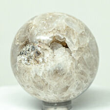 48mm White Agate Sphere Natural Druzy Mineral Sparkling Crystal Gemstone - India picture