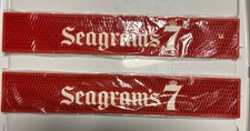 Set Of 2 Brand New Seagram’s 7 Crown Red Bar Rail Mat Pad Home Bar Man Cave picture