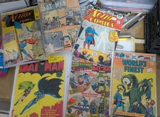 old vintage comic book lot. Superman Batman picture