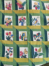 Vintage Mid Century Textured Barkcloth Fabric was a Curtain Panel picture