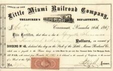 Little Miami Railroad Co. - Various Denominations Bond - Railroad Bonds picture