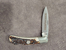 Fox-n-Hound Just Another Day Stag Handle Lockback Pocket Knife Made in Italy picture
