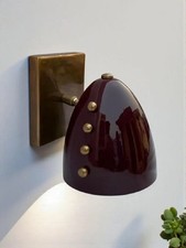 Brass Cone Wall Sconce Mid Century Italian Rivet Light Fixture Vintage Wall Lamp picture