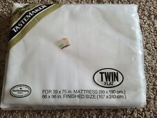 Vintage Tastemaker Twin Size Flat Sheet White Muslin No Iron NOS No Iron NEW  picture