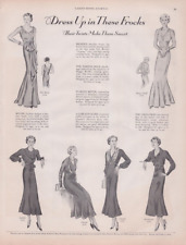 1932 Print Ad Authentic Paris Patterns Bureau Dress Up in These Frocks Twists picture