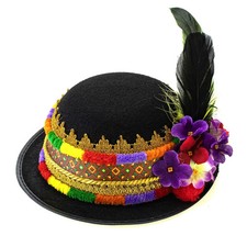Ukrainian Hutsul Hat Carnival Folk Costume | Traditional Felt Hat with Feathers picture