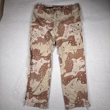 VTG US Military Pants Mens Large Desert Camo Chemical Protective Chocolate Chip picture
