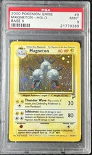 2000 Pokémon Magneton 9/130 Base Set 2 Holo Rare PSA 9 Mint - Half SWIRL picture
