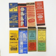 Vintage 8 Matchbook Cover Matchcover Lot Hotel Motel picture