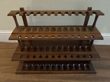 Vtg Three Tiered Decatur Walnut 36 Pipe Stand Free Standing or Hanging picture