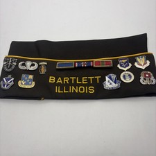 Vintage VFW Post Commander Hat Bartlett, Illinois With 20 Pins on Hat VFW 11018 picture