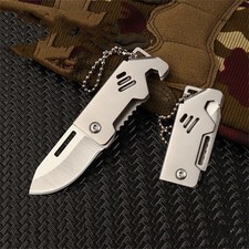 New Outdoor Folding Pocket Knife Keychain D2 Steel Sharp Cutting Camping USA picture