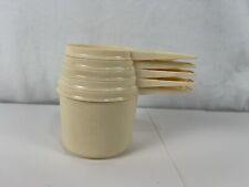 VintageTupperware Measuring Cups Almond/Cream Colored Set Of 5 picture