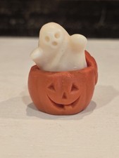 Vintage 1983 Avon Halloween Boo Littlest Pomette Tiny Pumpkin with GHOST Mini picture