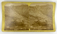 L. A. Huffman No. 200 Mountain Sheep Yellow Stereoview Sheep Mountains Montana picture