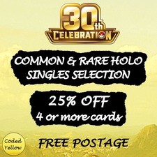 30th Celebration COMMON RARE & ENERGY HOLO selection | 25% off 4+ | Pokémon TCG picture