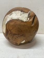 Large 12.5” Teak Root Ball With Shell Inlaid in the Recesses Over 31 Pounds picture
