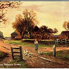 c1900s Hazelwood Lane, Palmers Green, North London, England Art Postcard A81 picture