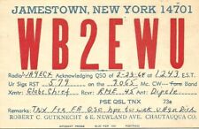 WB2EWU Jamestown, New York Vintage 1964 QSL Post Card. Amateur (Ham) CB Radio. picture