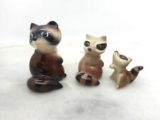 Vintage Hagan Renaker Discontinued Racoons 3 Figurines 1970's Collectible picture