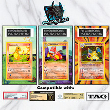 x3 Pokemon Charmander Charmeleon Charizard Base Set PSA BGS CGC TAG Extended Art picture