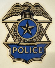 1 VTG BUCO SUPER SEER HARLEY blue/gold POLICE MOTORCYCLE HELMET DECAL picture