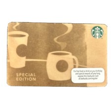 2013 Starbucks Gift Card -- Wood Birch-- series #6085 -- pin intact  picture