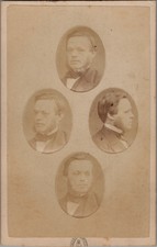 Antique CDV Photo Gentleman in 4 Poses, hand applied  Carte de visite 1870s RARE picture