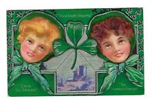 c1911 St Patrick's Day Postcard Series #3 Irish Hearts 